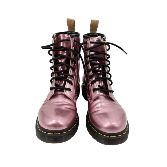 Dr Martens Metallic Pink Lace Up Combat Boots 25279 Size 6 - Picture 2 of 9